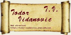 Todor Vidanović vizit kartica